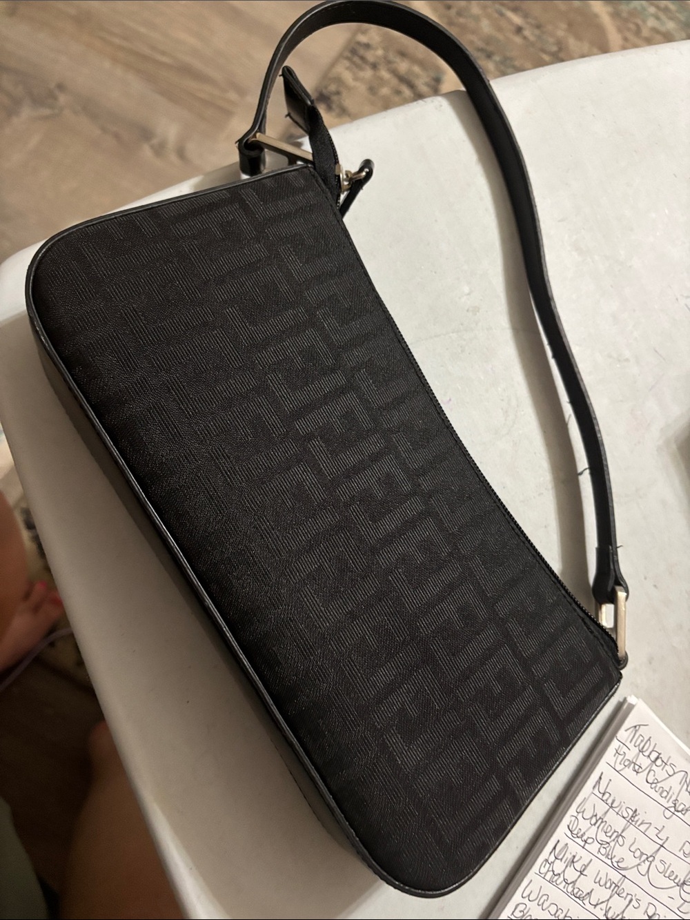 Compact Black Mini Bag with Zip Closure